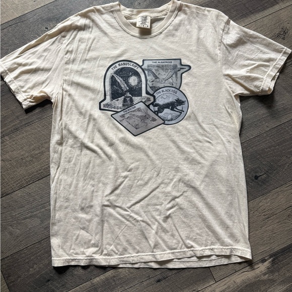 Comfort Colors Tops - Taylor swift ttpd FAN MADE cream shirt size large comfort colors